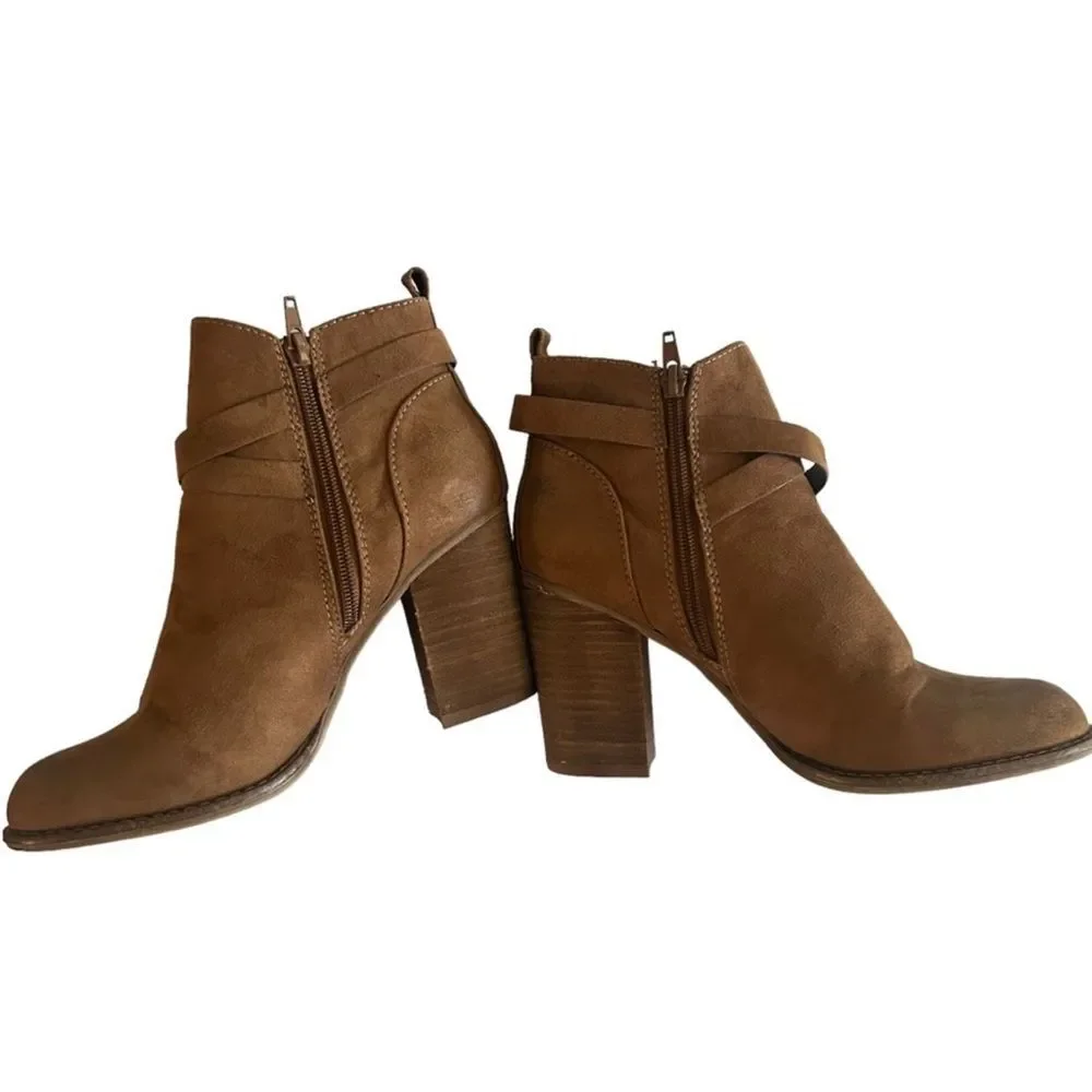 ALDO Suede Leather Buckle Ankle Booties 8 - Picture 12 of 15